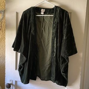 Green velvet cape shawl